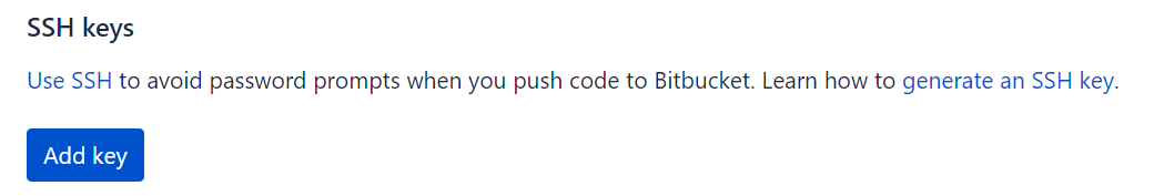 New Bitbucket SSH key